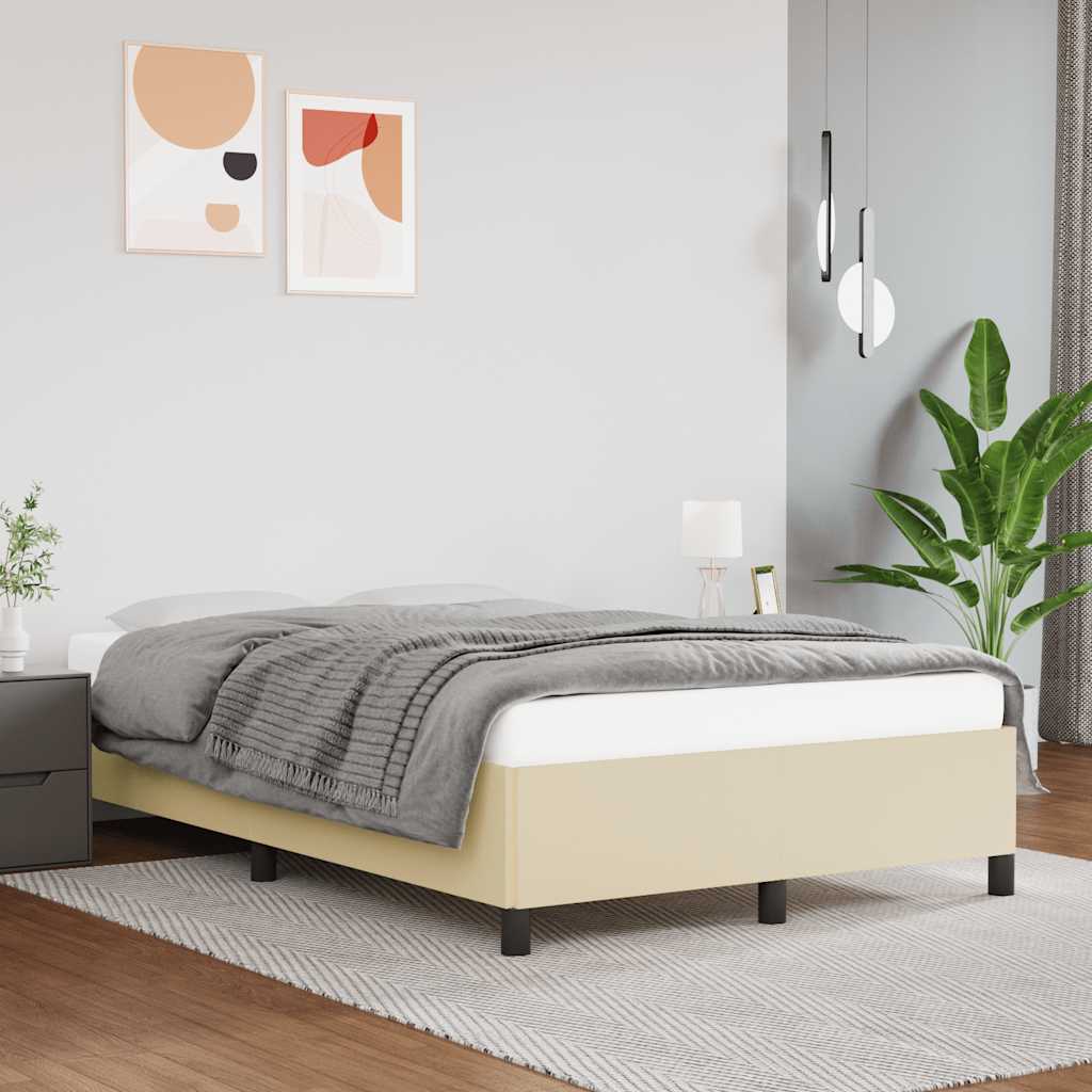 Bed Frame without Mattress Cream 120 x 190 cm Faux Leather