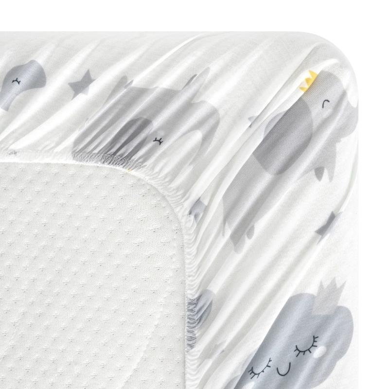 Set mit 2 Stück Baby-Spannbettlaken Kinderbettbezug Einfarbig/Cartoon-Druck Stubenwagen-Laken Matratzenbezug Elastisch Abnehmbarer Bezug