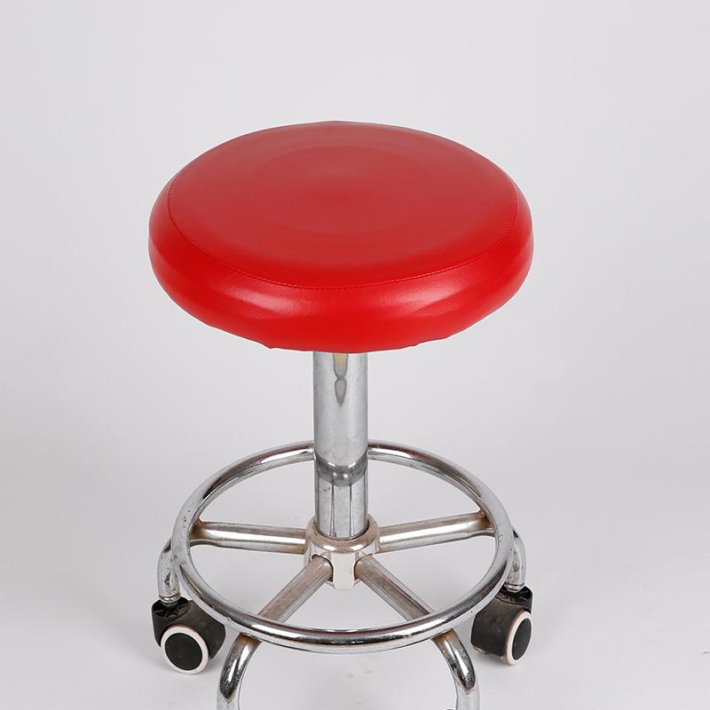 PU Leather Stool Cover Waterproof Round Elastic Slipcover Office Banquet Beauty Salon Bar Chair Protector Seat Covers