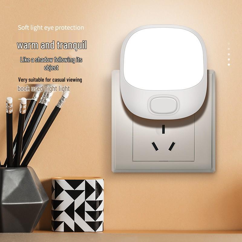 

Чёрный Ночной Одиночный Выключатель Квадратный Ночник: Креативный прикроватный ночник 0.5W белый