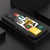Cartoon Colorful Pattern Printing Phone Case Square Liquid Silicone TPU Full Cover Camera Shockproof Protection Cover for Samsung Infinix Tecno