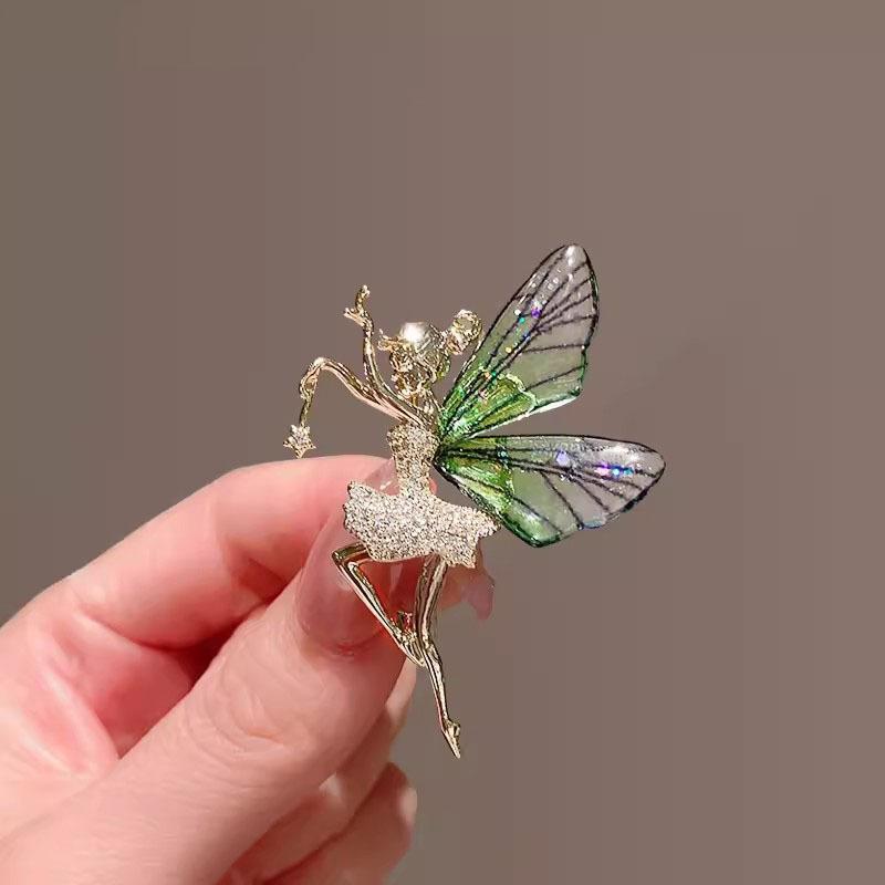 Broșă Zână Fluture de Lux Lejer, Pin cu Cataramă Anti-Lumină pentru Femei de Înaltă Calitate, Corsaj cu Design de Nișă, Accesorii pentru Costum