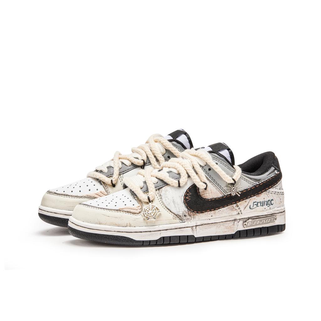 Nike Dunk Da Vinci Custom Box, Rossin Key Cushioning Quick Dry Abrasion Resistant Balance Low top Skateboard Shoes DD1391-100(TeamM--BOX)
