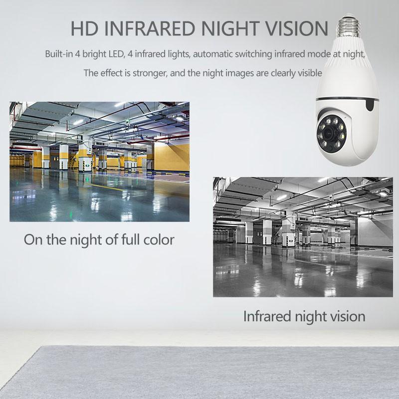 3MP E27 Intelligent menneskelig sporingsalarm Fullfarge Nattsyn Toveis IntercomCamera Dual Light Surveillance Security Cctv-kamera