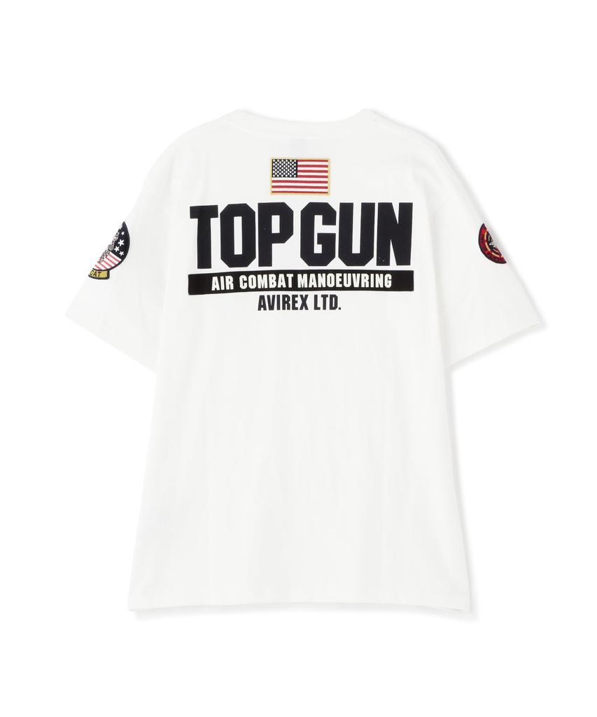 Avirex TOP GUN PATCH PRINT & T-SHIRT, Men's XL, 030, White, 783-3934013
