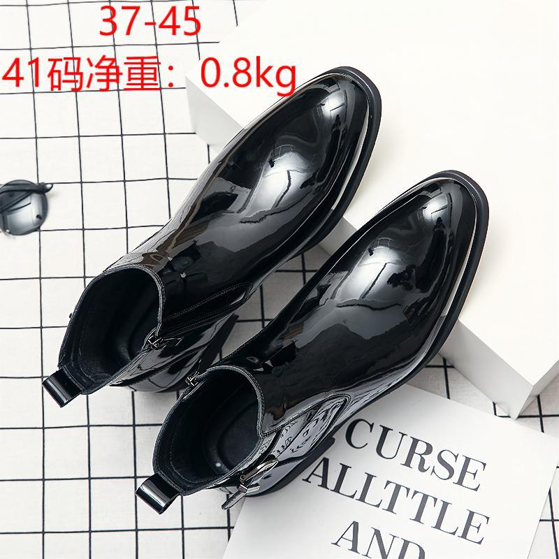 

Summer and autumn four seasons new business dress trend pointed small leather shoes men s versatile youth Korean version of the inner height increas 45 чёрный
