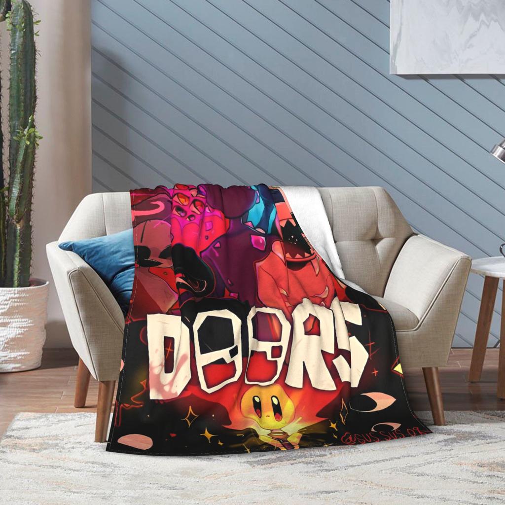 GUOYU Blanket DOORS Horron Game Throw Blanket for Couch Soft Fuzzy Plush Blanket 50x60 Inches Multisize Bedspread for All Seasons