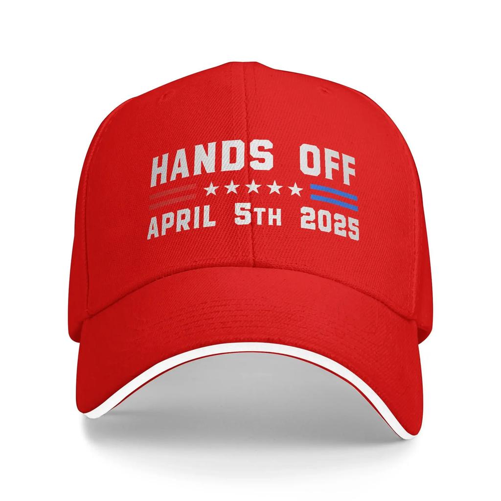 Men Women Hands Off Protest Statement April 5 2025 Hat Stylish Baseball Cap Sun Hat Daily Headewear Adjustable Fit