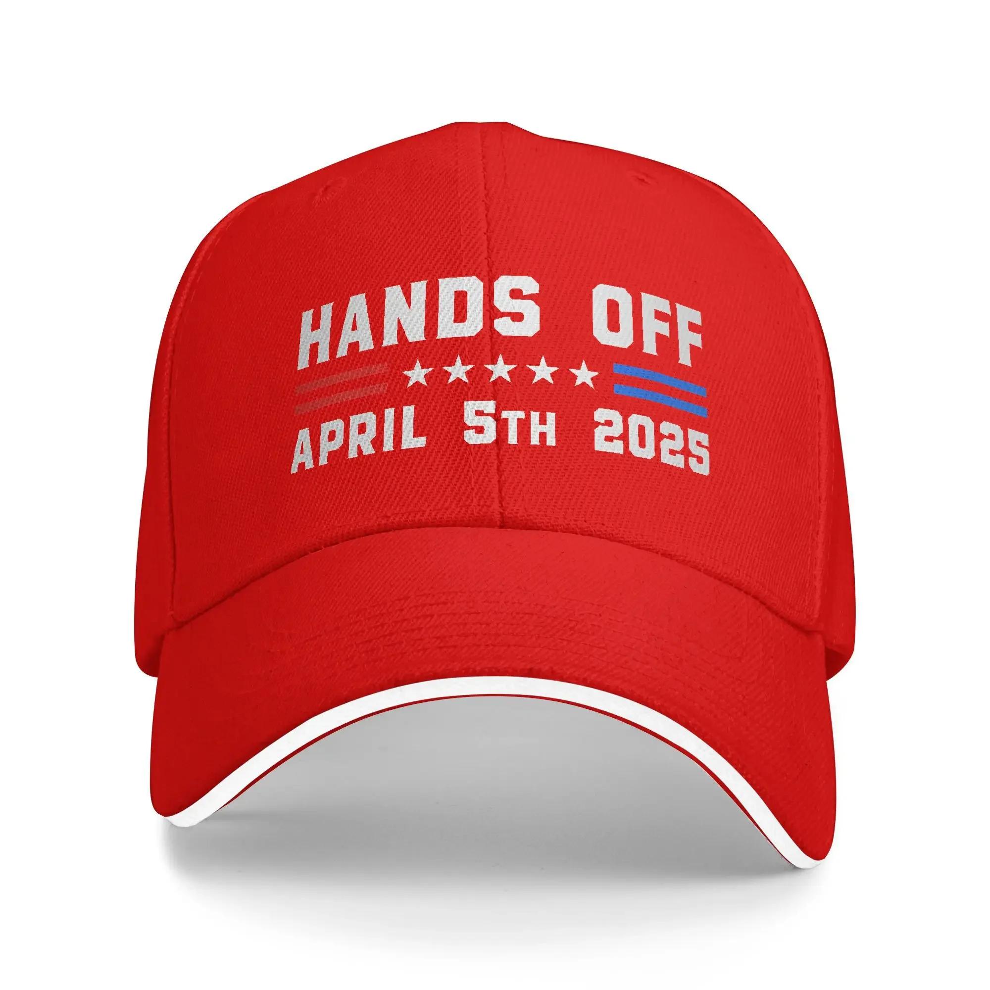 Men Women Hands Off Protest Statement April 5 2025 Hat Stylish Baseball Cap  Sun Hat Daily Headewear Adjustable Fit One Size