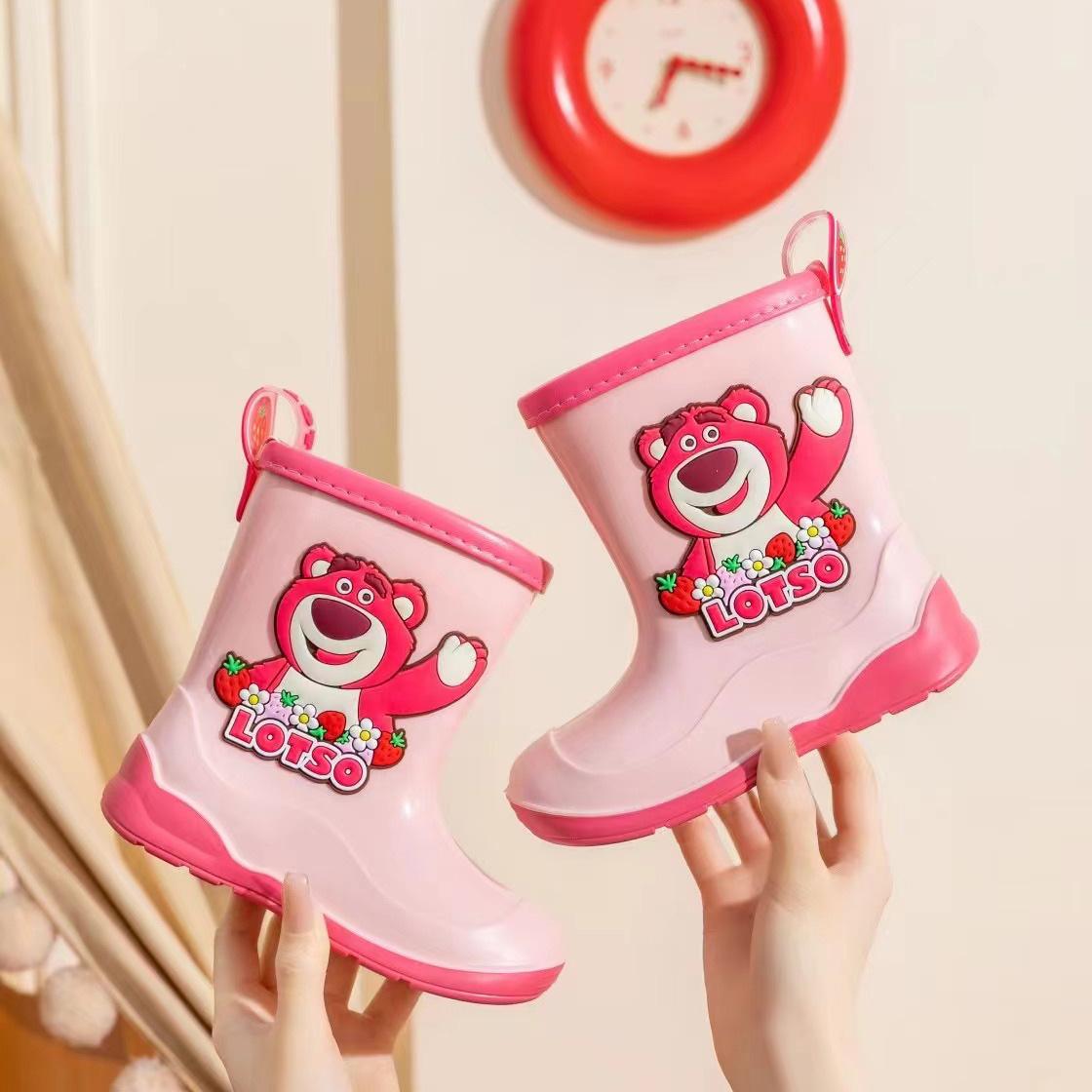 

Disney Children s Rain Boots Four Seasons Baby Rain Shoes Non-Slip Kindergarten Cute Cartoon Strawberry Bear Spider-Man Water Shoes 210