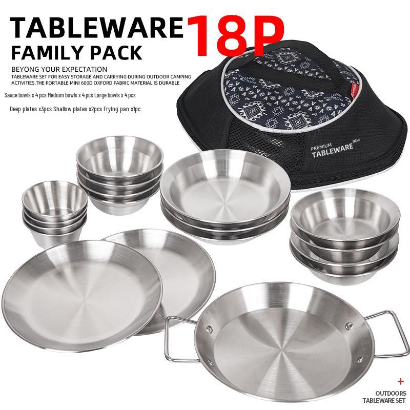NOBANA 18-Piece Portable Stainless Steel Outdoor Dining Set