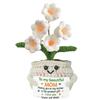 Handgefertigte Häkel-Blumentopf-Dekoration Gestrickte Künstliche Blume Pflanze Haus Schreibtisch Ornament Weiches Garn Handwerk Geschenk für Zuhause Büro