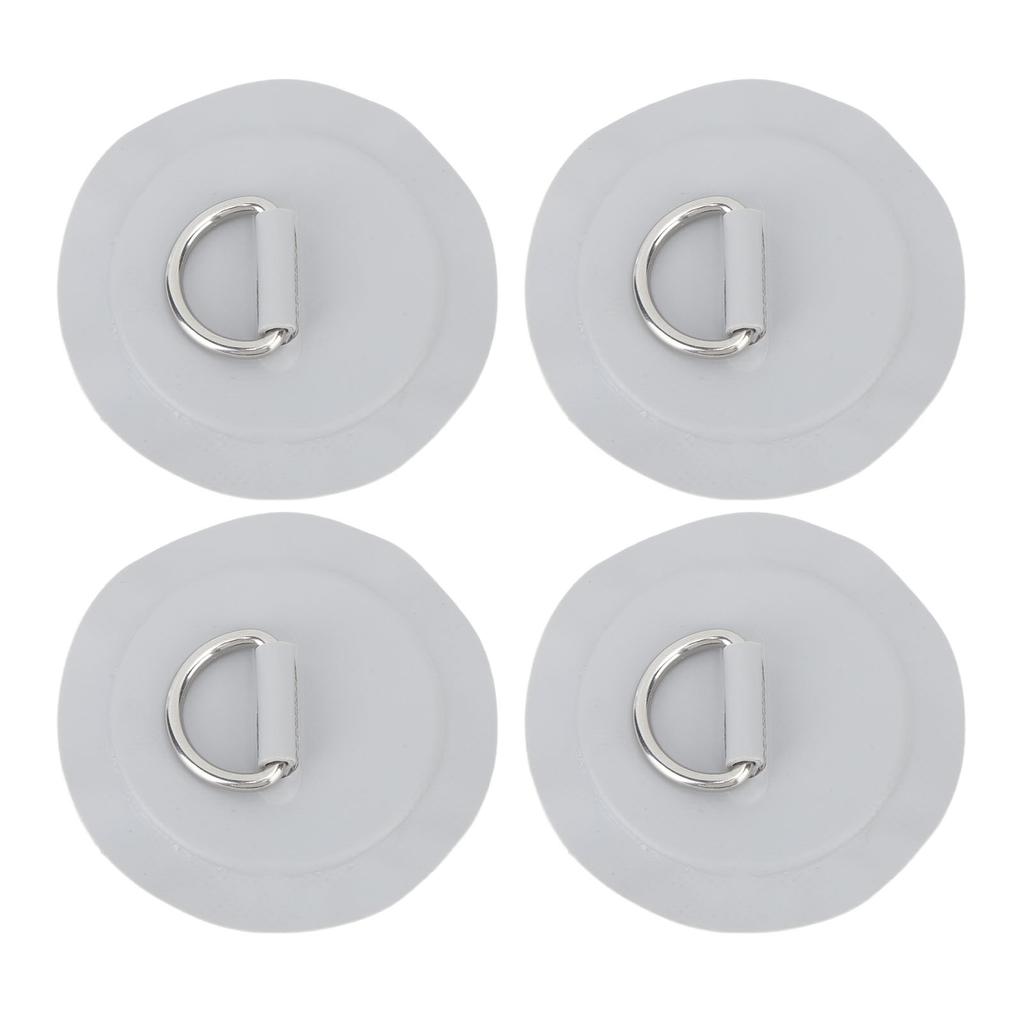 D Ring Patch Round Lightweight D Ring PVC Patch for Inflatable Boat Surfboard Stand Up Paddleboard 4pcs Gray