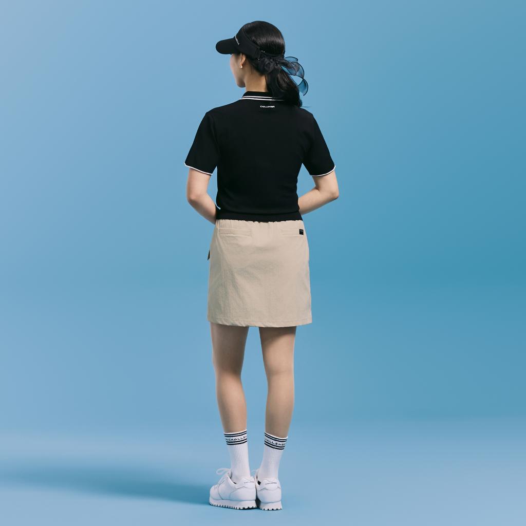 CHALLENGER Women'S Essential Cargo Pocket H-Line Golf Culottes Beige