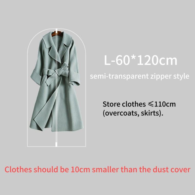 Dust Proof Garment Protector Cover Bag Fully Enclosed Clothes Cover with Zipper Translucent Hanging Durable Clothes Storage Bag