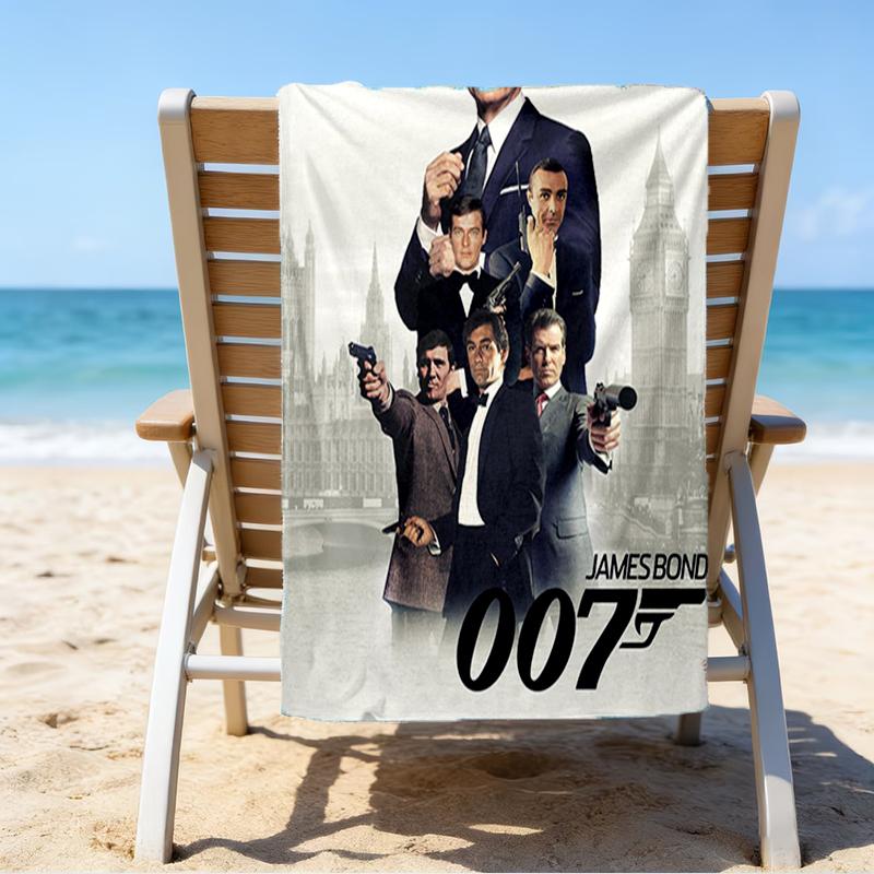 Ultra-Soft Beach Towel with 007 James Bond Theme,Ideal for Pool - Camping, Diving - Perfect Travel Essential, Vibrant Beach Towel.