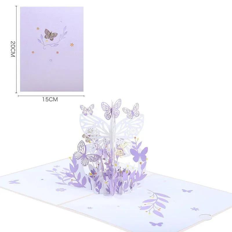 3D Butterfly Greeting Card Stationery Envelope Wedding Invitation Card Gift Valentine Birthday Thank You Invitation Card