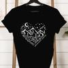Fashion Women Summer Mountain Hiking Camping Print Adventure Awaits Crew Neck Short Sleeve Tee Tops