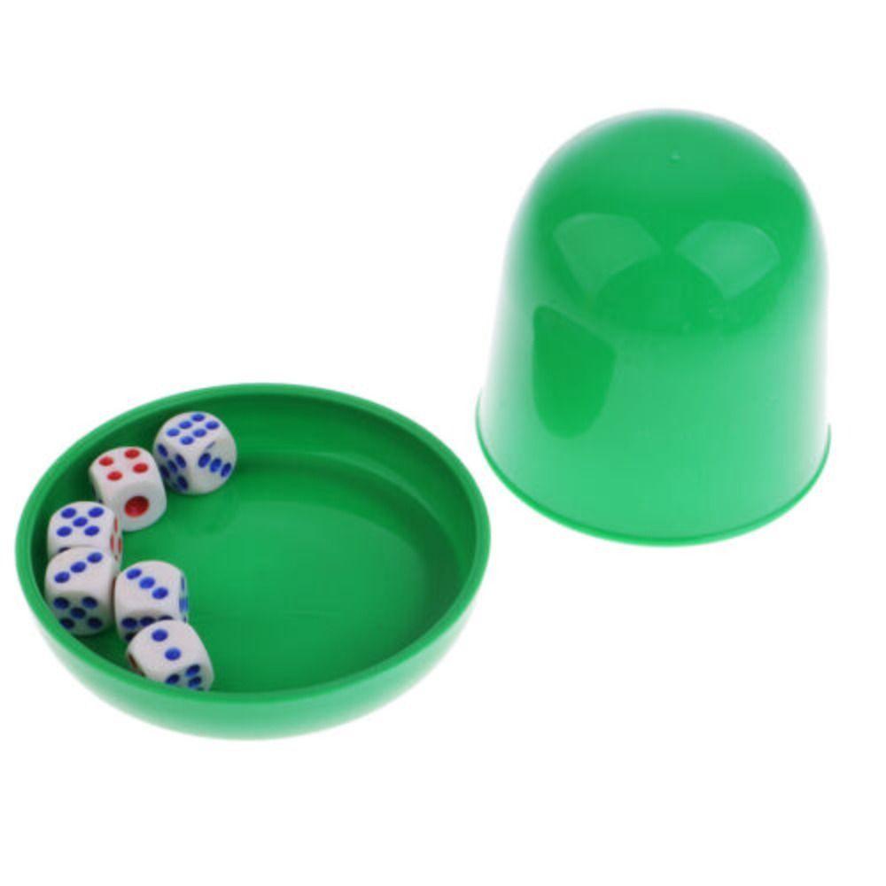Board Guessing Game Dice Cup Shaker with 5pcs Six Side Dices Bar Nightclub Dice Cup with Base Set Party Roleplay Fun Toy