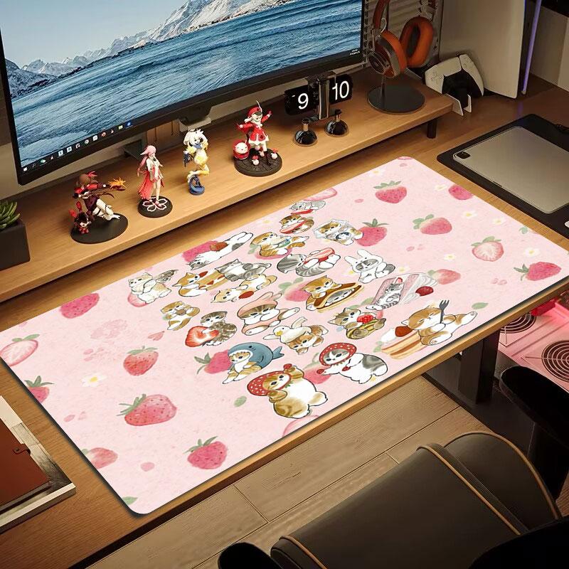 Mofusand Large Size Mouse Pad Large Gaming Table Cushion Non-slip Laptop Tablet Big Mousepad XXL Mat Mini PC Playmat With Lock edge