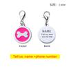 Round Bone Metal Dog Fag Pet Anti-Lost Identity Plate Color Lettering Metal Pendant Tag Pet Collar Accessories Pet Supplies