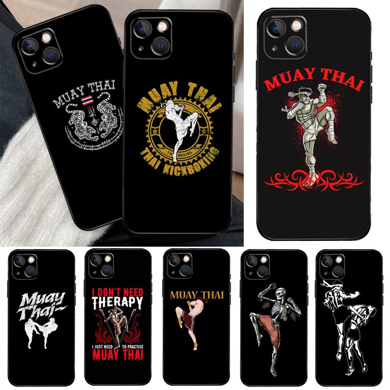 Muay Thai Vechtsport Boksen Telefoonhoesje Voor iPhone 13 12 11 14 15 16 Pro Max Mini X XS Max XR Plus Hoesje Achterkant