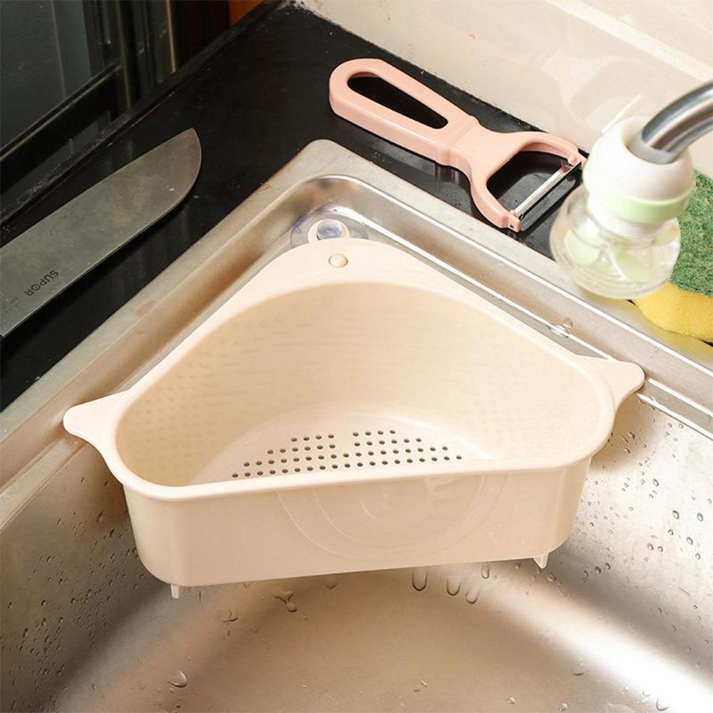 Suction Cup Sink Drain Basket Triangular Sponge Rag Storage Box Gifts Kitchen Sink Trash Boxes