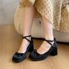 Fashion Women's Square Head Shallow Mouth Single Shoes Autumn New Butterfly Knot Anti-slip Wear-resistant Low-top High Heels