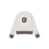 GOXO Wool Knit Zip Up Classic Logo White