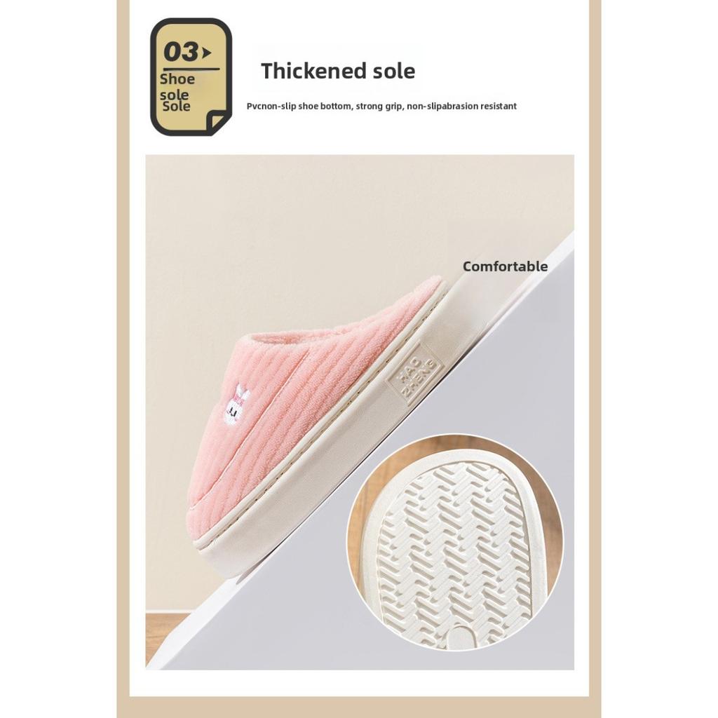 Cotton Slippers for Women In Spring, Autumn, Winter, Home Use, Indoor Non Slip Shoes, Thick Soled Home Warmth, Couple, Men