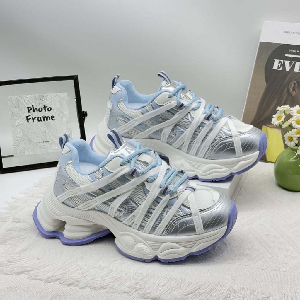 Platform Dad Shoes Women's 2025 Summer New Thin Mesh Breathable Lightweight Small Height Increase Casual Sports Shoes