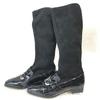 Ferragamo Attention Design Bit Moccasin Long Boots 4.5 22.0 Black Loafers Rare(USED)
