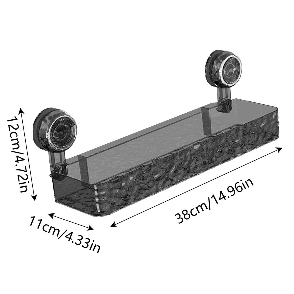 

Стеллаж для хранения на присоске, прямоугольная полка-органайзер без сверления, держатель для душа для столешницы, кухни, ванной комнаты чёрный