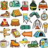 Outdoor Adventure Embroidery Cloth Sticker Travel Bag Decorative Patch Sticker Camping Equipment Flashlight Match Kettle Embroidery Label