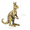 Kleine Känguru-Statue, Messing-Ornament, Gold-Dekor, kreative Desktop-Skulptur, Vintage-Spielzeug