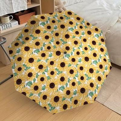1pc Sunflower Pattern Pattern Umbrella Design Automatic Opening and Closing Umbrella, High-quality Travel Umbrella, Lightweight and Portable, -1002129