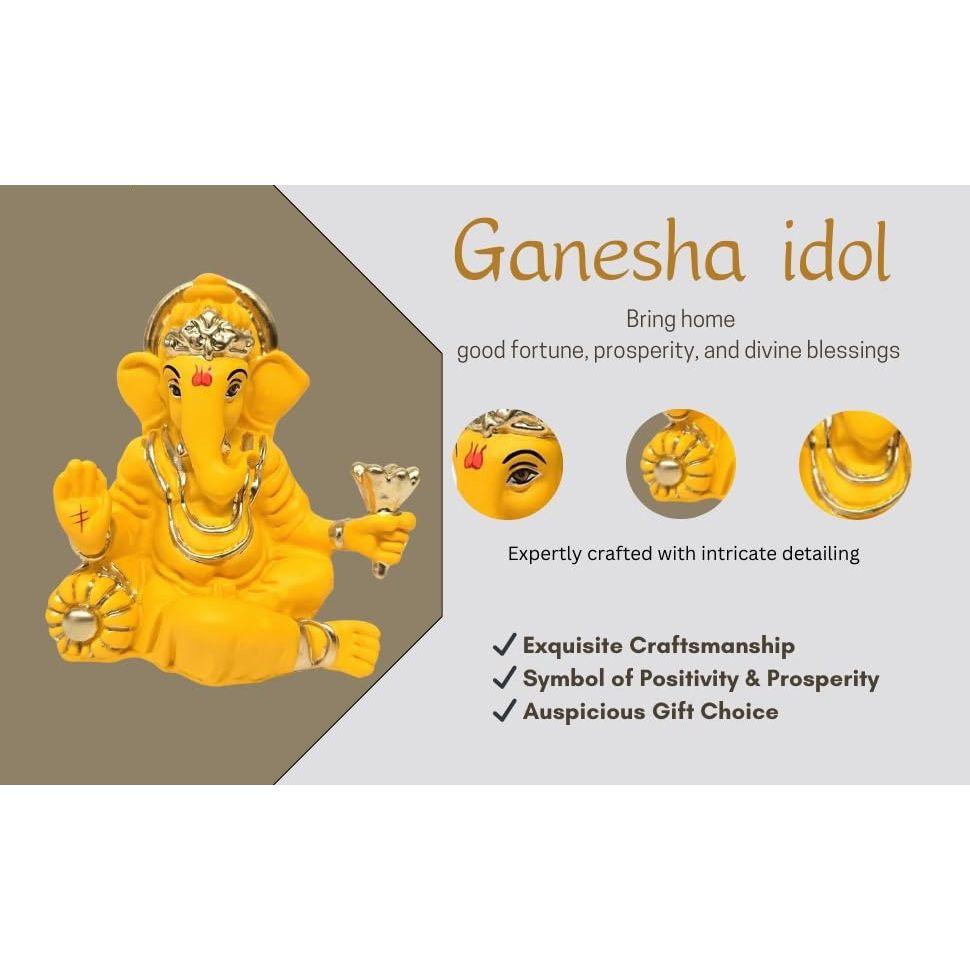 Ganesha Mango Terracotta Finish | for Car Dashboard | Gifting | Office Desk | Home Decor