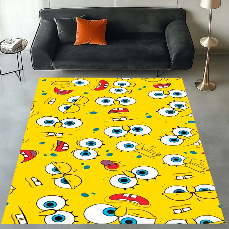 3D S-SpongeBob Patrick Star Cartoon Carpet Rug for Playroom Bedroom Living Room Sofa Home Decor,kids Area Rug Non-slip Floor Mat