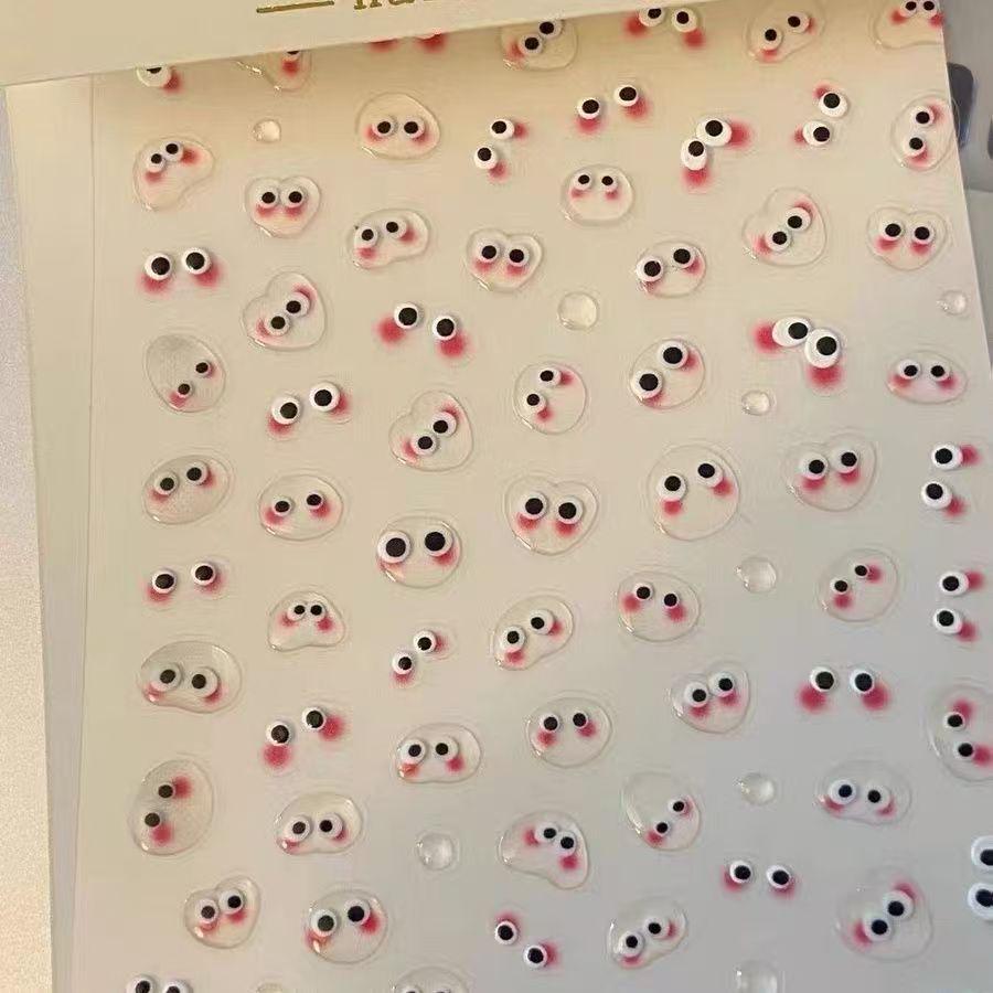 Милые Конфетные Бобы Прозрачные Желейные Наклейки для Маникюра