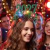 Light‑Up 2027 New Year Headband Star Tinsel Party Hair Accessory Christmas Head Hoop Holiday Party