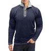 Men Slim Fit Long Sleeve Henley Zip Up Pullover Casual Daily Sweatshirt