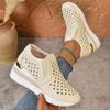 Women's Summer Wedge Hollow Height-Increasing Slip-On Loafers, European Style Comfort Footwear, Available In Large Sizes.