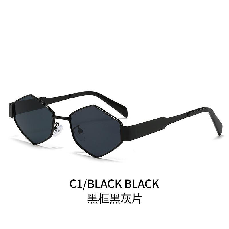 

Womens Designer Sunglasses Retro Small Rhombus Frame Arc Oval Frame Sun glasses for Men Metal Mirror Legs Green Lens Luxury same as picture