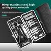 Professional 19 in 1 Nail Care Kit Stainless Steel Nail Clippers Set with Ear Spoon Pedicure Tools for Beauty Grooming