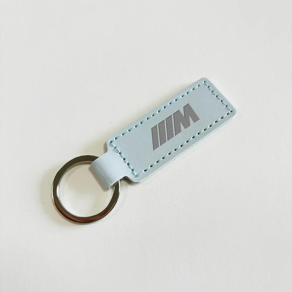 BAAQ1 Car Sticker 2026 Hot 2025 Suede Leather Car Logo Keyring BMW M Keychain Key Chain Ring For BMW M E46 E90 E60 E91 F20 F30 E39 E36