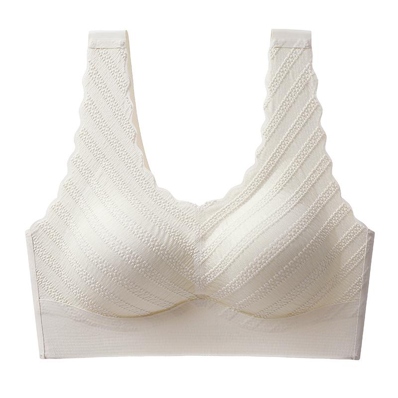 Plus Size Seamless Lace Wireless Support Bra for Women