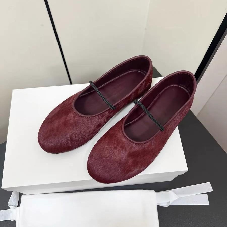 

French retro fluffy single shoes women s spring new row wind round head flat ballet Mary Jane shoes 40 чёрный