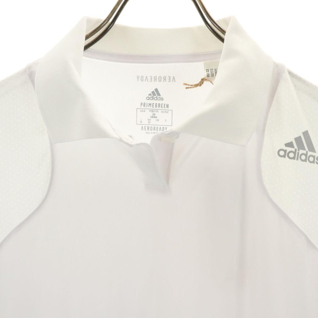 unused adidas tennis Short sleeve mesh switching Polo shirt M white Women Used
