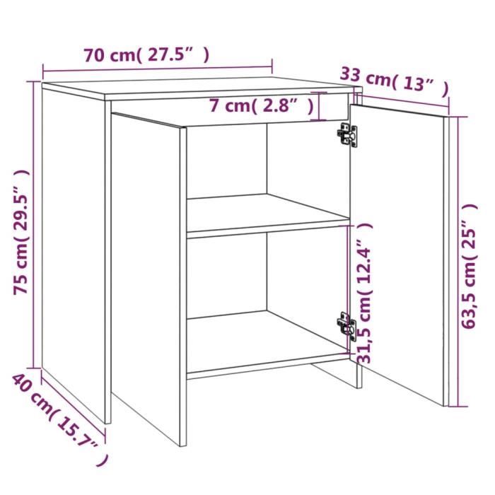3098075 vidaXL Buffets 3 Pcs Sonoma Oak Engineered Wood
