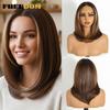FREEDOM Synthetic Lace Front Wigs For Women Short Bob Layered Straight 6x4 Wear And Go Glueless Wig Ombre Pre Plucked Lace Wigs